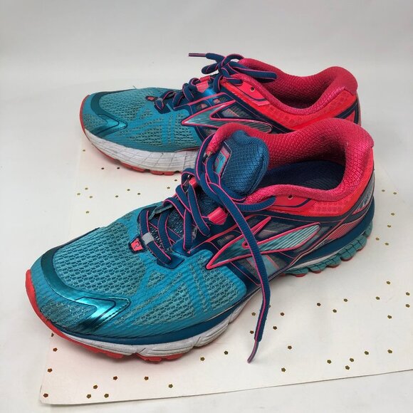 Brooks Ravenna Aqua Hot Pink Running Shoe Sneaker - Picture 3 of 8